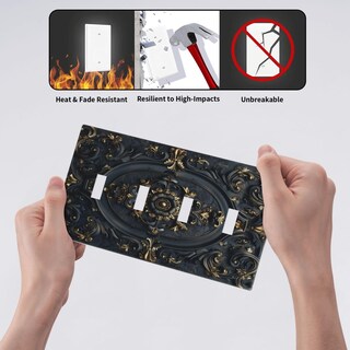 Foto 6 | Foto 6 | Funda Decorativa Para Interruptor De Luz Xuejiaku Retro Negro Y Dorado - Venta Internacional.