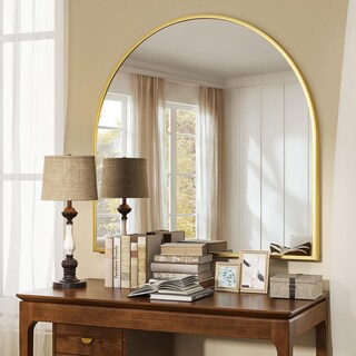 Foto 6 | Foto 6 | Espejo De Pared Voobang Con Forma De Arco 31 X 32 Cm Marco De Metal Dorado - Venta Internacional.