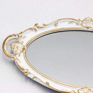Foto 6 | Foto 6 | Espejo De Pared Eaoundm Ovalado Decorativo Antiguo 37 X 25 Cm Blanco 2 Unidades - Venta Internacional.
