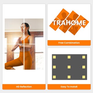 Foto 6 | Foto 6 | Espejo De Pared Trahome De 16 X 12 Pulgadas X 4 Piezas De Longitud Completa Para Gimnasio En Casa - Venta Internacional.