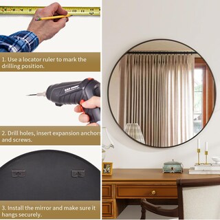 Foto 5 | Foto 5 | Espejo Vetrovue Negro Redondo De 50 Cm Para Baño Montado En La Pared - Venta Internacional.