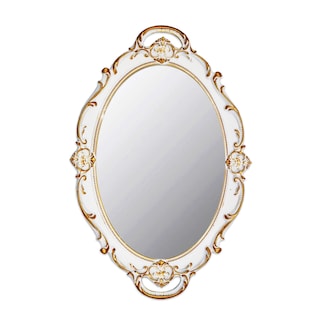 Foto 1 | Foto 1 | Espejo De Pared Ychmir Vintage Ovalado Blanco 37x25 Cm - Venta Internacional.