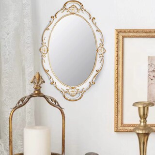 Foto 3 | Foto 3 | Espejo De Pared Ychmir Vintage Ovalado Blanco 37x25 Cm - Venta Internacional.