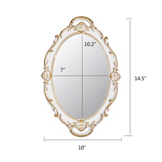 Foto 4 | Foto 4 | Espejo De Pared Ychmir Vintage Ovalado Blanco 37x25 Cm - Venta Internacional.