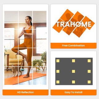 Foto 6 | Foto 6 | Espejo De Pared Trahome De 16 X 12 Pulgadas X 12 Piezas De Longitud Completa Para Gimnasio En Casa - Venta Internacional.