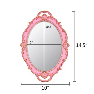 Foto 4 | Foto 4 | Espejo Ychmir Vintage Ovalado De Pared Rosa 37 X 25 Cm Con Marco - Venta Internacional.