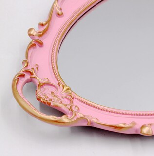 Foto 5 | Foto 5 | Espejo Ychmir Vintage Ovalado De Pared Rosa 37 X 25 Cm Con Marco - Venta Internacional.