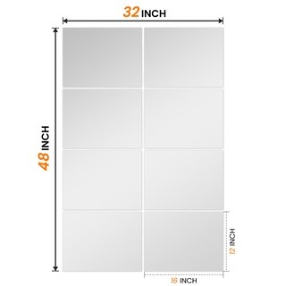 Foto 7 | Foto 7 | Espejo De Pared Trahome De 16 X 12 Cm X 8 Unidades De Longitud Completa Para Gimnasio En Casa - Venta Internacional.