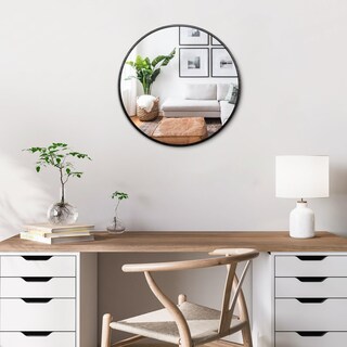 Foto 1 | Foto 1 | Soporte De Pared Mirror Itrue Redondo Pequeño 30 Cm Con Marco De Metal Negro - Venta Internacional.