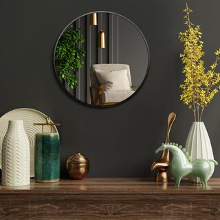 Foto 6 | Foto 6 | Soporte De Pared Mirror Itrue Redondo Pequeño 30 Cm Con Marco De Metal Negro - Venta Internacional.