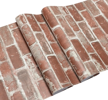 Foto 5 | Foto 5 | Papel Pintado Hopeak De Ladrillo Rojo Autoadhesivo  Impermeable  44 5 Cm X 20 M - Venta Internacional.