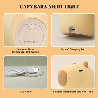Foto 7 | Foto 7 | Luz Nocturna Yuandian Capybara De Silicona Para Dormitorio Infantil - Venta Internacional.