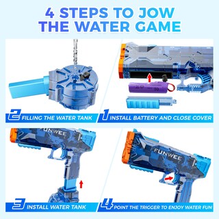 Foto 4 | Foto 4 | Pistola De Agua Eléctrica Funwee Paquete De 2 Con Capacidad De Agua De 500 Ml - Venta Internacional.