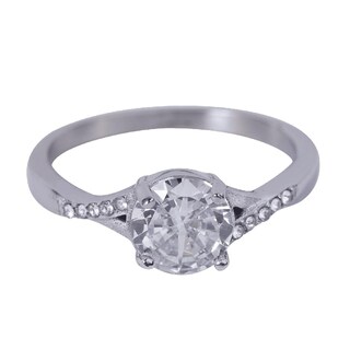 Foto 3 | Foto 3 | Anillo De Compromiso Luckyly Maren Acabado Brillante De Acero Inoxidable Y Zirconia Cúbica Anillo De Promesa Para Mujer