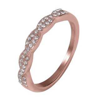 Foto 1 | Foto 1 | Anillo De Compromiso Luckyly Aura Baño De Oro Rosa 18k Acero Inoxidable Y Zirconia Cúbica Anillo Para Mujer De Promesa