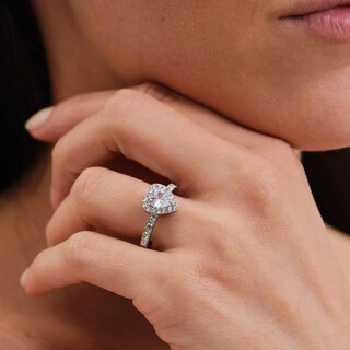 Foto 4 | Foto 4 | Anillo De Compromiso Luckyly Amira Acabado Brillante De Acero Inoxidable Y Zirconia Cúbica De Corazón