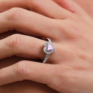 Foto 4 | Foto 4 | Anillo De Compromiso Luckyly Amira Acabado Brillante De Acero Inoxidable Y Zirconia Cúbica De Corazón