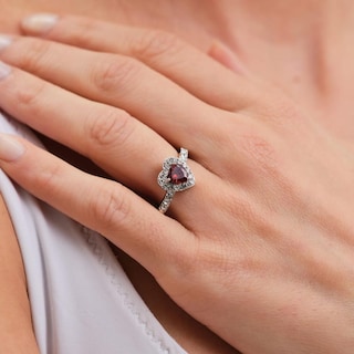 Foto 4 | Foto 4 | Anillo De Compromiso Luckyly Amira Acabado Brillante De Acero Inoxidable Y Zirconia Cúbica De Corazón