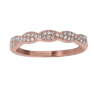 Foto 2 | Foto 2 | Anillo De Compromiso Luckyly Aura Baño De Oro Rosa 18k Acero Inoxidable Y Zirconia Cúbica Anillo Para Mujer De Promesa