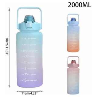 Foto 2 | Foto 2 | Botella De Agua Motivational De 2 Litros 2000 Ml Sin Bpa Con Tapa Abatible - Venta Internacional.