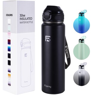 Foto 1 | Foto 1 | Botella De Agua Aislante Flarny De 950 Ml Con Pajita De Acero Inoxidable - Venta Internacional.