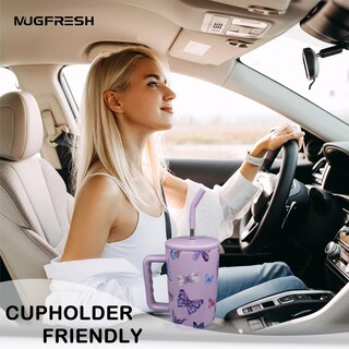 Foto 3 | Foto 3 | Vaso Fresh Butterfly De 1 2 L Con Asa Y Pajita De Acero Inoxidable - Venta Internacional.
