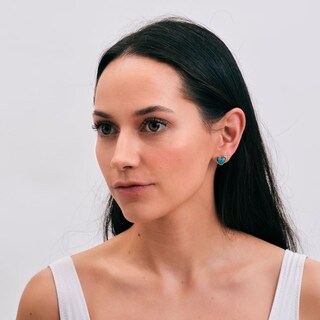 Foto 4 | Foto 4 | Aretes Luckyly Nadia Rosa O Amatista O Turquesa O Ágata Roja Con Baño Oro 14k Piedras Naturales Acero Inoxidable De Corazón
