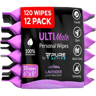 Foto 1 | Foto 1 | Toallitas Corporales Pure Active Ultimate 120 Color Lavanda Paquete De 12 - Venta Internacional.