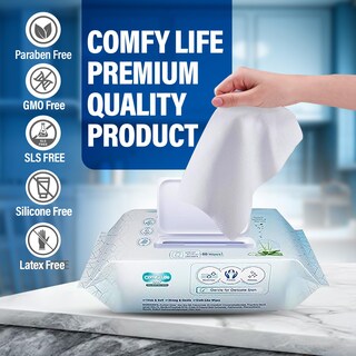 Foto 3 | Foto 3 | Toallitas Húmedas Comfy Life Premium Para Limpieza Corporal Completa Para Adultos 80 Unidades - Venta Internacional.