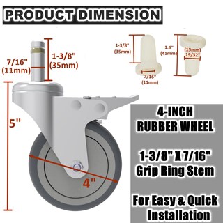 Foto 2 | Foto 2 | Vástago Giratorio Caster Rilidri De 10 Cm Con Rueda De Goma Para Rubbermaid - Venta Internacional.
