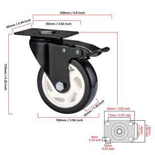 Foto 3 | Foto 3 | Juego De 4 Unidades Caster Wheels Cloatfet De 4 Pulgadas Para Uso Pesado Con Freno - Venta Internacional.