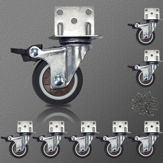 Foto 7 | Foto 7 | Caster Set Htudcoue 8 Unidades Placa Giratoria En Forma De L De 5 Cm Con Freno - Venta Internacional.
