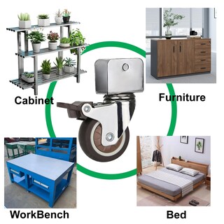 Foto 5 | Foto 5 | Juego De 4 Ruedas Giratorias Con Soporte En U Con Frenos De 300 Kg De Capacidad - Venta Internacional.