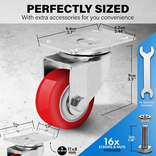 Foto 2 | Foto 2 | Juego De Ruedas Castrek De 3 Pulgadas  Resistentes  1800 Libras  Carga 4  Giratorias - Venta Internacional.