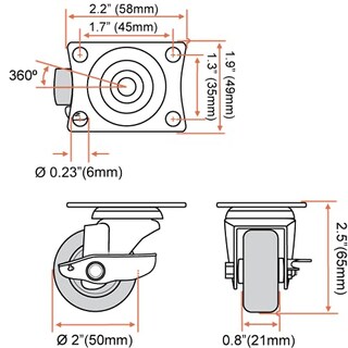 Foto 4 | Foto 4 | Ruedas Caster Wheels Factorduty  Giratorias De 2 Pulgadas Con Freno  Paquete De 12 - Venta Internacional.