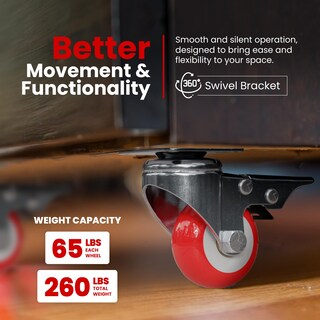 Foto 5 | Foto 5 | Placa Giratoria Caster Wheels Online Best Service Paquete De 8 Unidades Color Rojo - Venta Internacional.