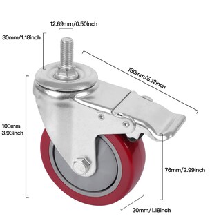 Foto 4 | Foto 4 | Ruedas Dicasal Heavy Duty De 4 Pulgadas Con Freno De Bloqueo 1200 Libras - Venta Internacional.