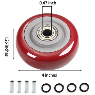 Foto 2 | Foto 2 | Ruedas Caster Swagwert De 4 Pulgadas  Rojas  Resistentes  160 Kg  4 Unidades - Venta Internacional.