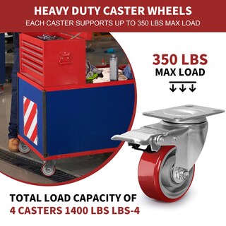 Foto 5 | Foto 5 | Ruedas Giratorias Zdney Heavy Duty De 3 Pulgadas Con Tapón De Freno De 1400 Libras. - Venta Internacional.