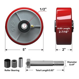 Foto 2 | Foto 2 | Ruedas De Poliuretano Sobre Acero Caster Wheels Longrunforu De 5 X 2 Cm - Venta Internacional.