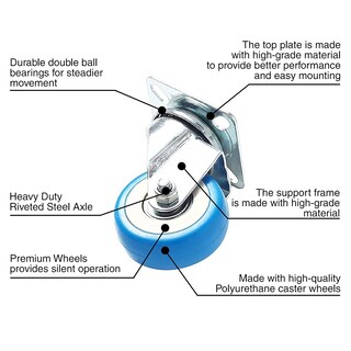 Foto 3 | Foto 3 | Placa Giratoria Caster Wheels Online Best Service De 50 Mm Color Azul Poliuretano - Venta Internacional.