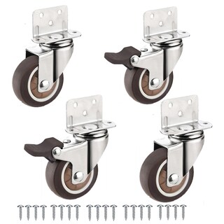 Foto 1 | Foto 1 | Juego De Ruedas Con 4 Soportes Laterales En Forma De L Y Frenos De 180 Kg De Capacidad - Venta Internacional.