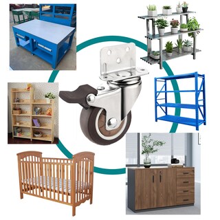 Foto 3 | Foto 3 | Juego De Ruedas Con 4 Soportes Laterales En Forma De L Y Frenos De 180 Kg De Capacidad - Venta Internacional.