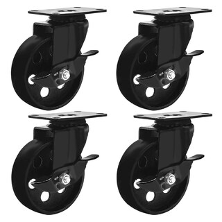 Foto 1 | Foto 1 | Ruedas Caster Factorduty 4 Totalmente De Metal Negro Con Cierre De Freno - Venta Internacional.
