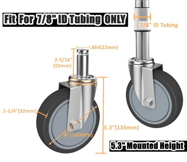 Foto 3 | Foto 3 | Juego De 4 Estanterías De Alambre Caster Rilidri De 4 Pulgadas - Venta Internacional.
