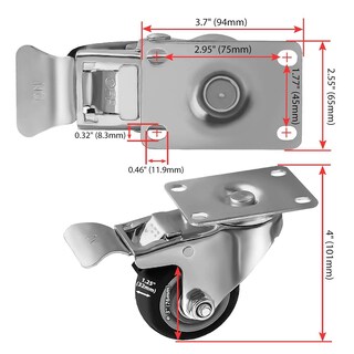 Foto 3 | Foto 3 | Ruedas Caster Duty Factorduty Paquete De 8 Unidades 7 6 Cm Con Freno Y Placa De Alta Resistencia - Venta Internacional.