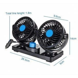 Foto 6 | Foto 6 | Ventilador Doble Para Coche 2 Velocidades Rotación De 360 Grados 12 V Dc 6 5 W - Venta Internacional.