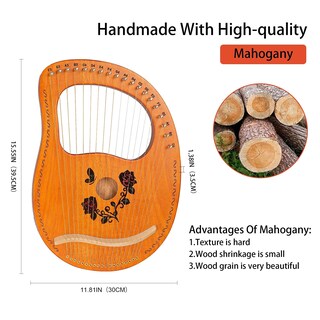 Foto 2 | Foto 2 | Lira Harp Cuecutie De 19 Cuerdas De Madera De Caoba Rosa Con Acceso. - Venta Internacional.
