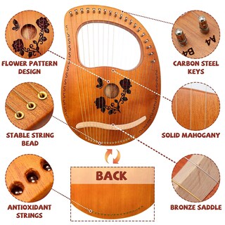 Foto 4 | Foto 4 | Lira Harp Cuecutie De 19 Cuerdas De Madera De Caoba Rosa Con Acceso. - Venta Internacional.