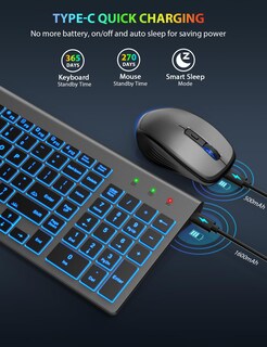 Foto 4 | Foto 4 | Combo De Teclado Y Ratón Inalámbricos Sablute Retroiluminado Space Grey - Venta Internacional.